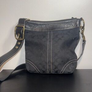 Black Coach legacy signature hobo bag